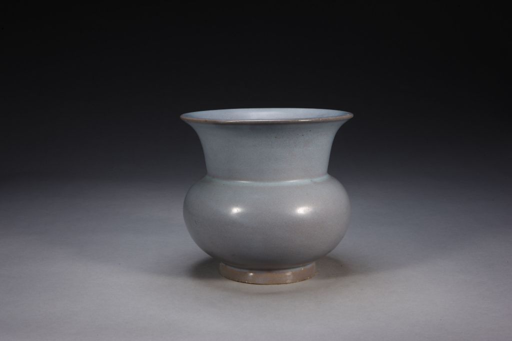 图片[1]-Jun kiln grey purple glaze slag bucket flowerpot-China Archive